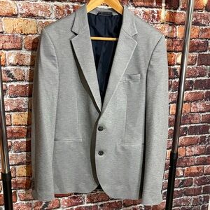 Primark skinny Men's Gray Blazer medium 38 soft stretchy gray jacket sports coat